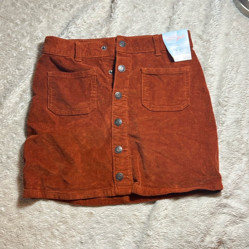 Girls button front corduroy skirt cat and jack orange